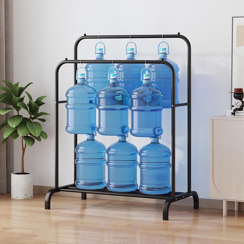 Adjustable Double Rod Clothes Drying and Storage Rack with Shoe Shelf