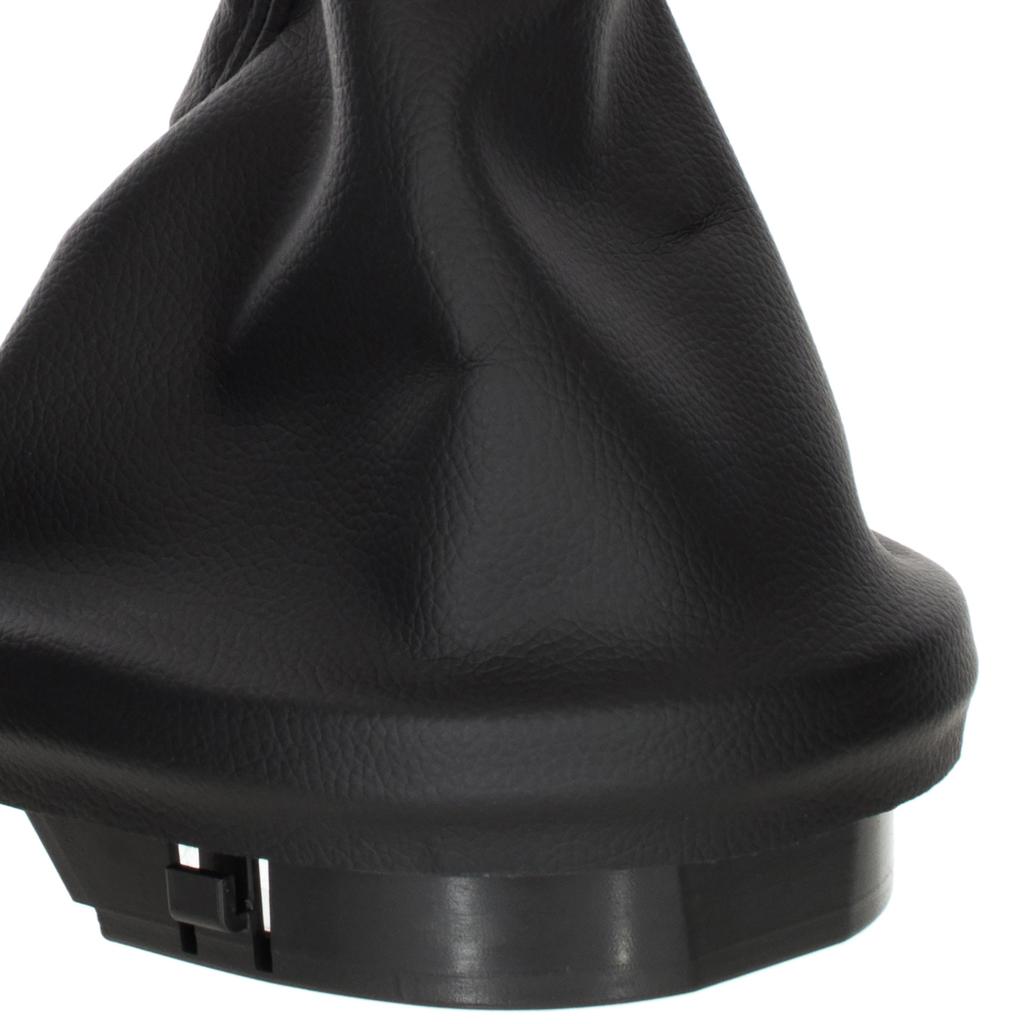 Seat Leon II 05-13 Gear Shift Knob Black Eco Leather with Boot and Frame, 5-Speed