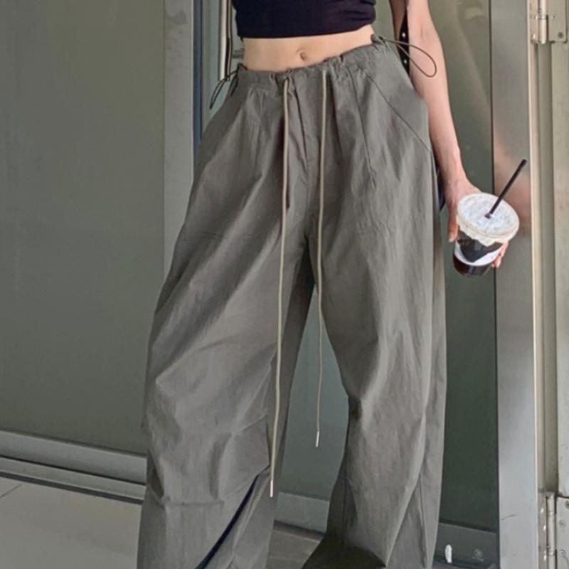 Letní Vintage Y2k Cargo Kalhoty Ženy Kapsy High Street Fashion Baggy Kalhoty Dámský korejský styl Ležérní široké kalhoty 2023 Novinka