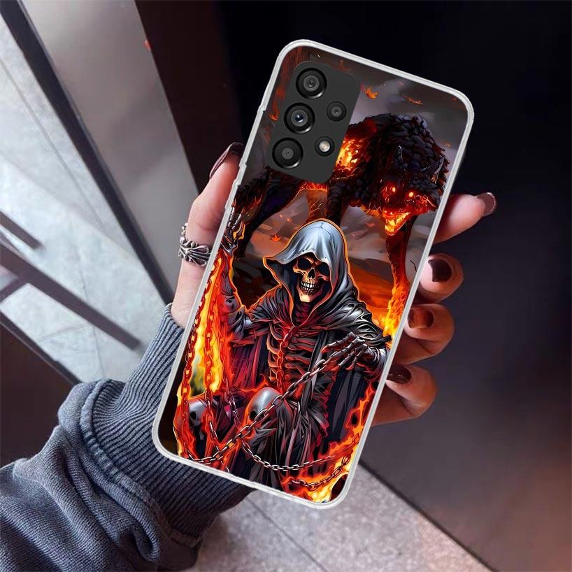 Death Grim Reaper Skull Scythe Phone Case For Samsung Galaxy A52 A51 A50S A32 A22 A12 A02S A72 A71 A31 A70 A30S Note 20 Ultra 10