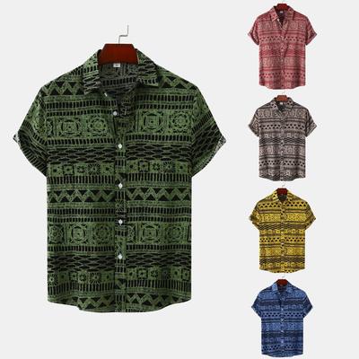 Summer Men's Casual Fashion Short Sleeve Floral Shirt