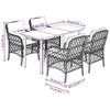 VidaXL Ensemble à Manger de Jardin avec Coussins 5 pcs, Table et Chaises de Patio, Meubles d'Extérieur Terrasse, Moderne, 3212175