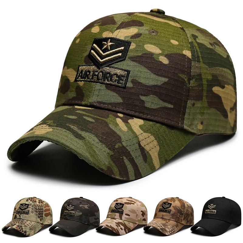 Camouflage Tactical Cap Men's Outdoor Air Force Camouflage Baseball Cap Sunshade Sunscreen Adjustable Breathable Cap