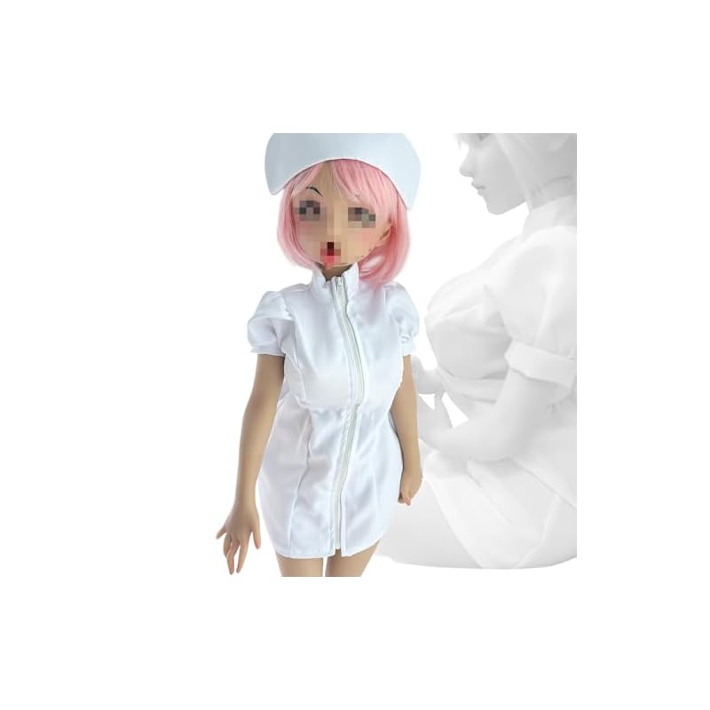 xinXbabe Doll Nurse Uniform Set for 80cm Dolls, 1/2 Size Doll Outfit with Knee-High Stockings, White