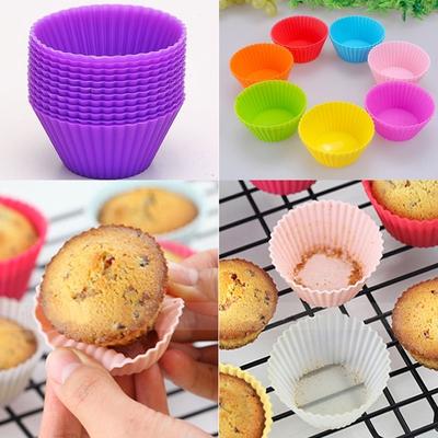 10 adet Mini Silikon Yumuşak Kek, Çikolatalı Kek Muffin Gömlekleri kek kapları Kalıbı Rastgele Renk