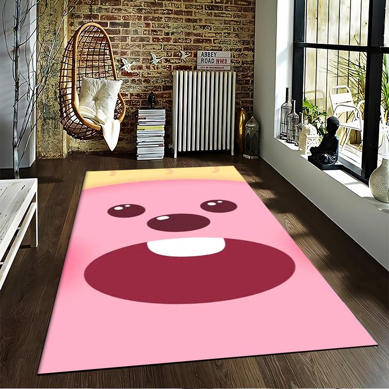 Pink Cartoon Face Carpet, Cute Animal Expression, Bedroom Decor Suitable for Use As an Anti-slip for Living Room Bedroom Sofas