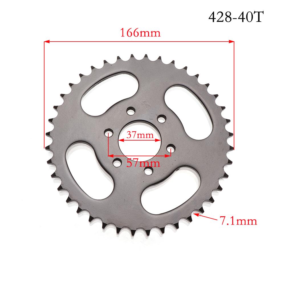 428 Chains 25T/31T/32T/37T/39T/41T/42T/48T 48mm 76mm Rear Chain Sprocket for ATV Quad Pit Dirt Bike Buggy Go Kart Motorcycle
