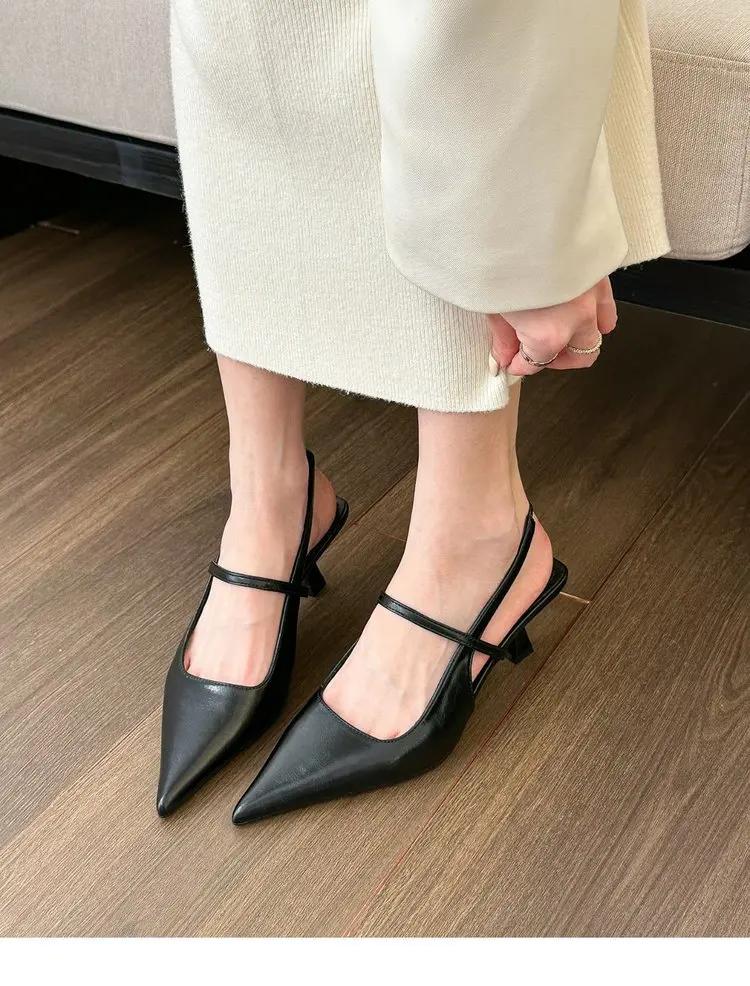 New Fashion Summer Heels Thin Heel Pointed Toe Sandals Sexy Dress Party Women Heeled Shoes Pumps