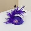 Girly Feather Felt Hat Shape Hair Clip Banquet Party Headband for Teens Medieval Party Taking Photo Anti-Slip Hairpin