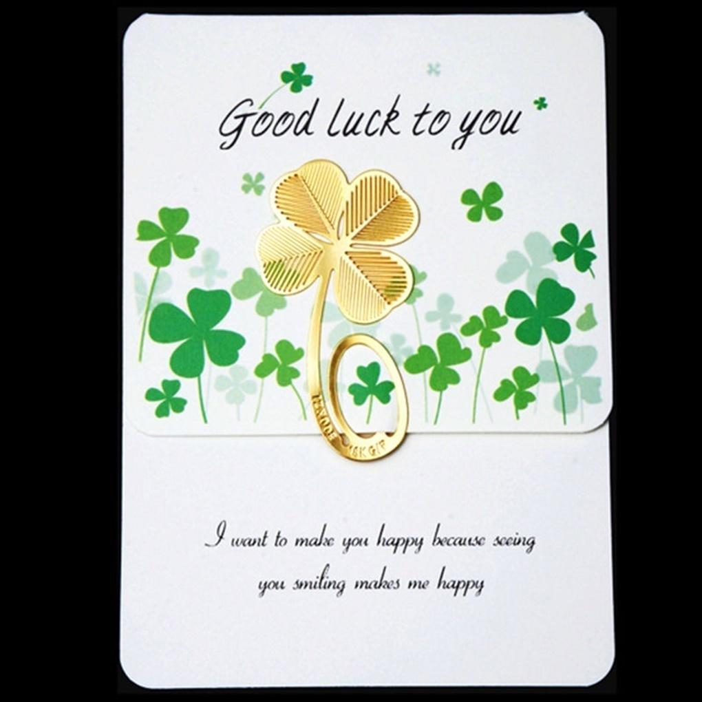 Plant 4Pcs Classical Four Leaf Wedding Graduation Gift Metal Bookmark