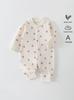 Unisex Baby Romper: Velvet-Lined Long Sleeve Bodysuit for Spring & Autumn