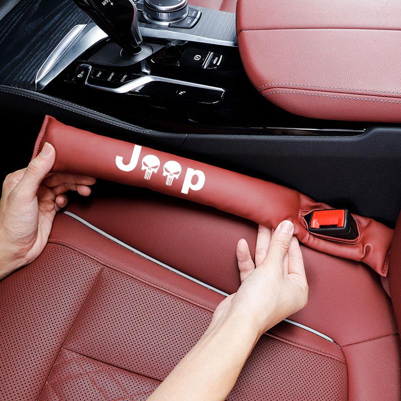 Car Seat Gap Filler PU Leather Soft Side Seam Plug For Jeep Grand Cherokee Wrangler JK Gladiator Compass Renegade Patriot Libert