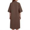 Women's Fashion Casual Button Cardigan Cotton And Linen Color Dress With Pockets