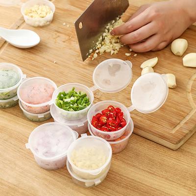 50Pcs 25ML Plastic Takeaway Sauce Cup Containers Food Box With Hinged Lids Pigment Paint Box Palette Disposable Box