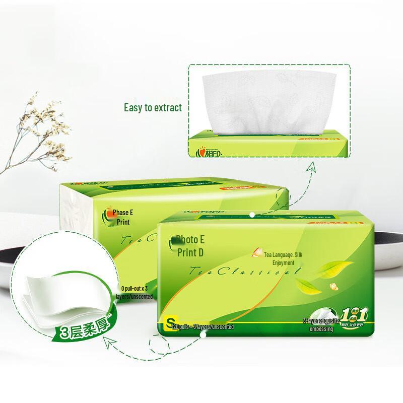 Heart-to-Heart Tea Language 3-Ply Facial Tissues (18 Packs)