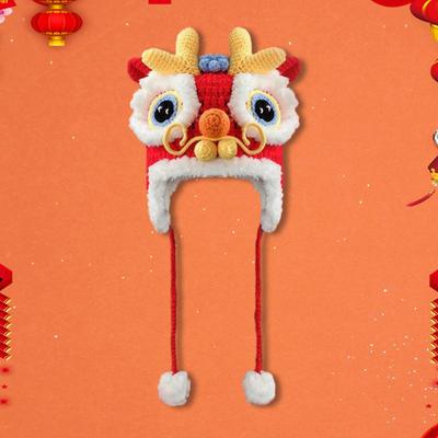 Chinese Dragon Hat Animal Headwear Winter Warm for Holiday Year Birthday