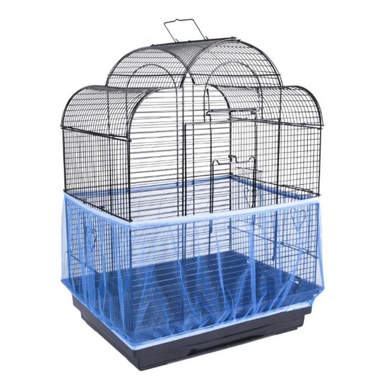 Raccogli semi per gabbia per uccelli Rete in nylon Traspirante Morbido Protezione semi per pappagalli Cenerini Coperchio antipolvere regolabile per gabbie quadrate
