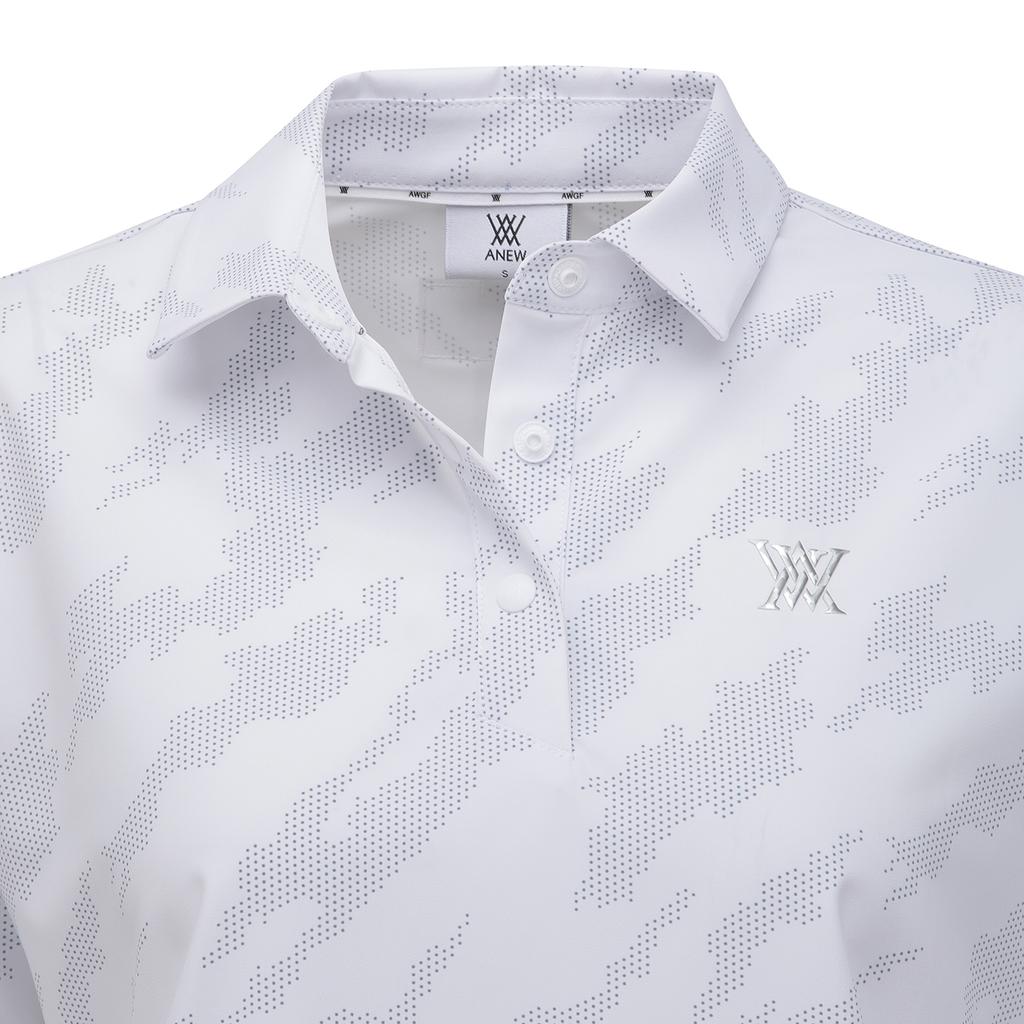 ANEW GOLF Women Sp Layered Pattern Long T-Shirt_Wh