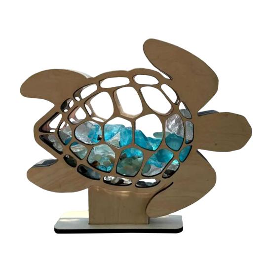 Sea Glass Display Box Sea Turtle Shaped Storage Box Coastal