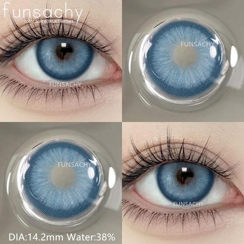 FUNSACHY 1 Paar Naturfarbige Kontaktlinsen für Augen Braune Linsen Farbige Linse Koreanische Blaue Linsen Graue Jahreslinsen Augen Make-up Linse
