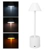 LED Table Lamp 3 Color Modes Dimmable 2000mAh Type C Charging Portable Cordless Metal Desk Light for Bedside Room White