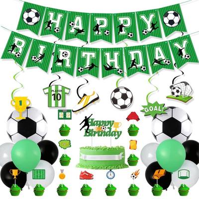 Pfeifen-Schlüsselanhänger Fußball-Serie Banner Grünes Geschirr-Set Party-Dekoration
