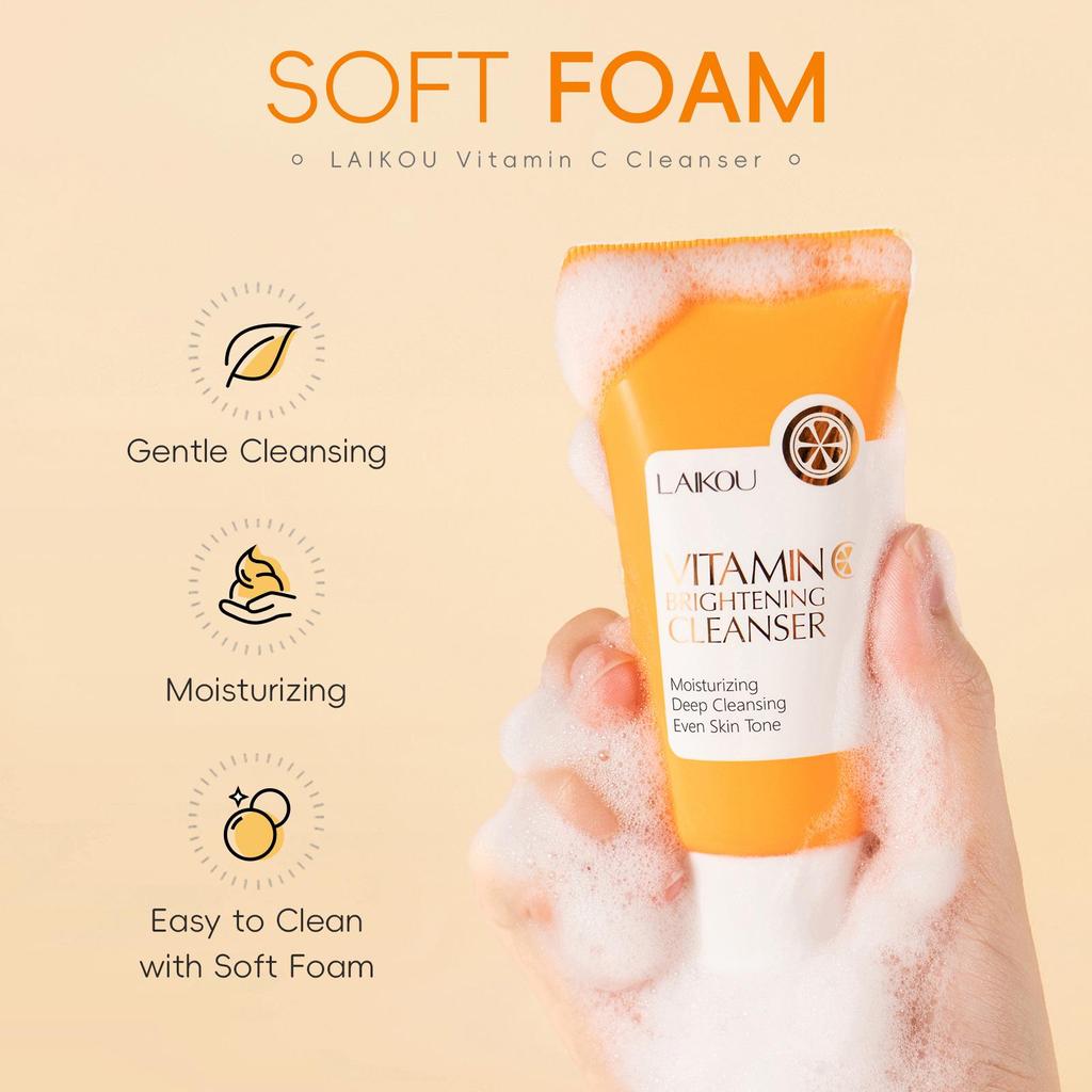 Laikou Vitamin C Hydrating Facial Cleanser - Moisturizes Skin & Cleans Pores.