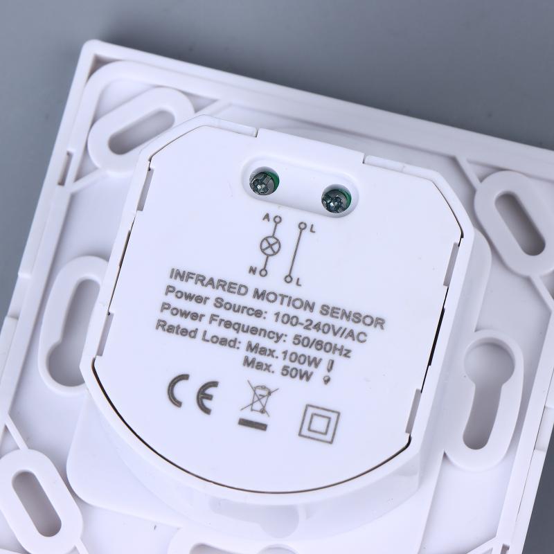 Ac 110-240V Dc 9-24V Led Pir Motion Sensor Switch 2-Wire Human Infrared Automatic Sensing Adjustable Time Delay Switch Panel