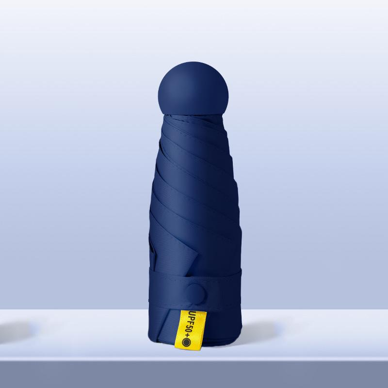 50% Off Mini Portable Capsule Umbrella - Ladies' Gift, Custom Print, Black Glue Sunshade Parasol