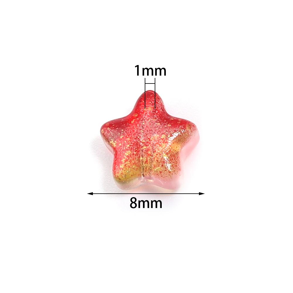 50pcs/lot 8mm Colored Star Lampwork Glass Beads For Jewelry Making Loose Spacer Charm Beads DIY Bracelet Necklace Accessories