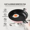 26cm Nonstick Frying Pan Cast Aluminum Skillet With Lid Induction Compatible Swiss ILAG Coating Even Heating Omelet Pan Fry Pan