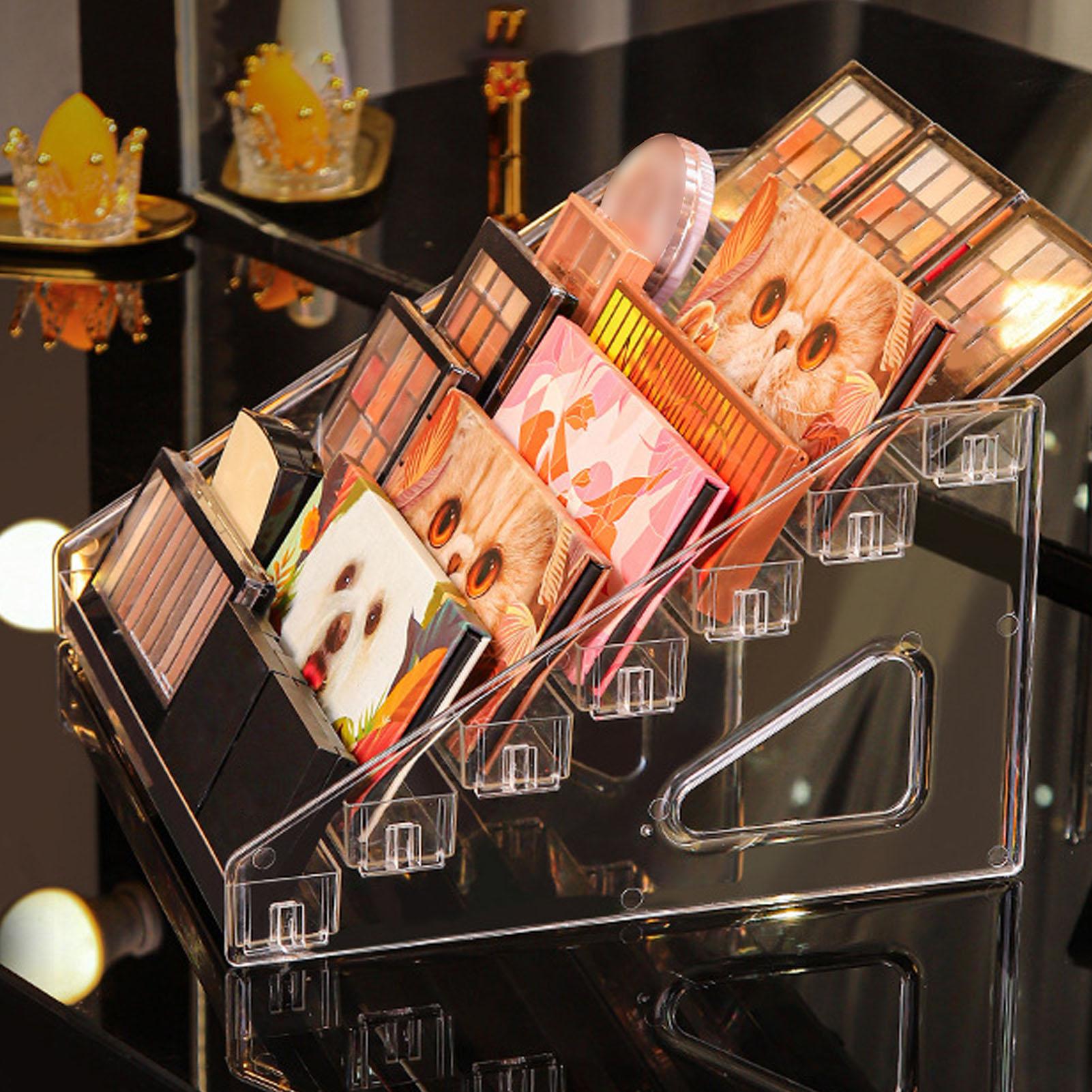

7-ярусная подставка для макияжа, хранение, многоуровневый органайзер для лака для ногтей, для макияжа, прозрачный