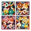 yangyizhi Large Square Headscarf, Simulated Silk Satin Fabric Scarf, Vibrant Floral Print Neck Multi-Purpose Turban Scarf Shawl Hair Tie