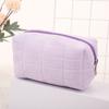 Cute Plush Makeup Bag for Women Portable Travel Small Cosmetic Bags Solid Color Zipper Toiletry Bag Washing Pouch Storage Bags