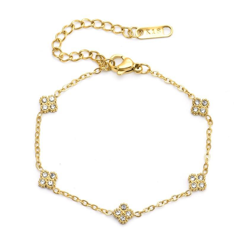 Vierblättriges Kleeblatt Armband Ring Shooting-Modelle Titanstahl Damenmodelle Mode Vierblättriges Kleeblatt Mode Damenarmband