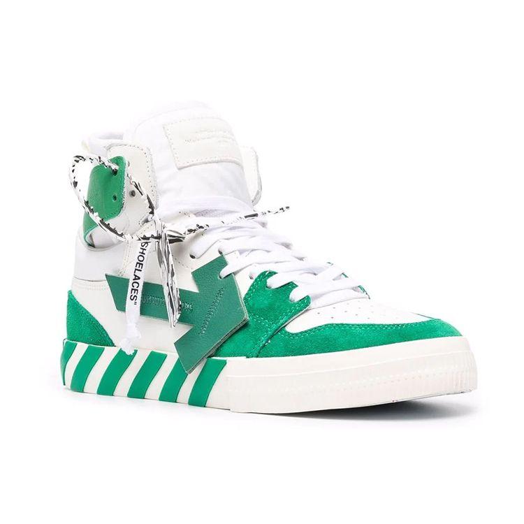 Off-White Vulc Sneaker High White Green Men Sneakers OMIA225F21LEA0010155