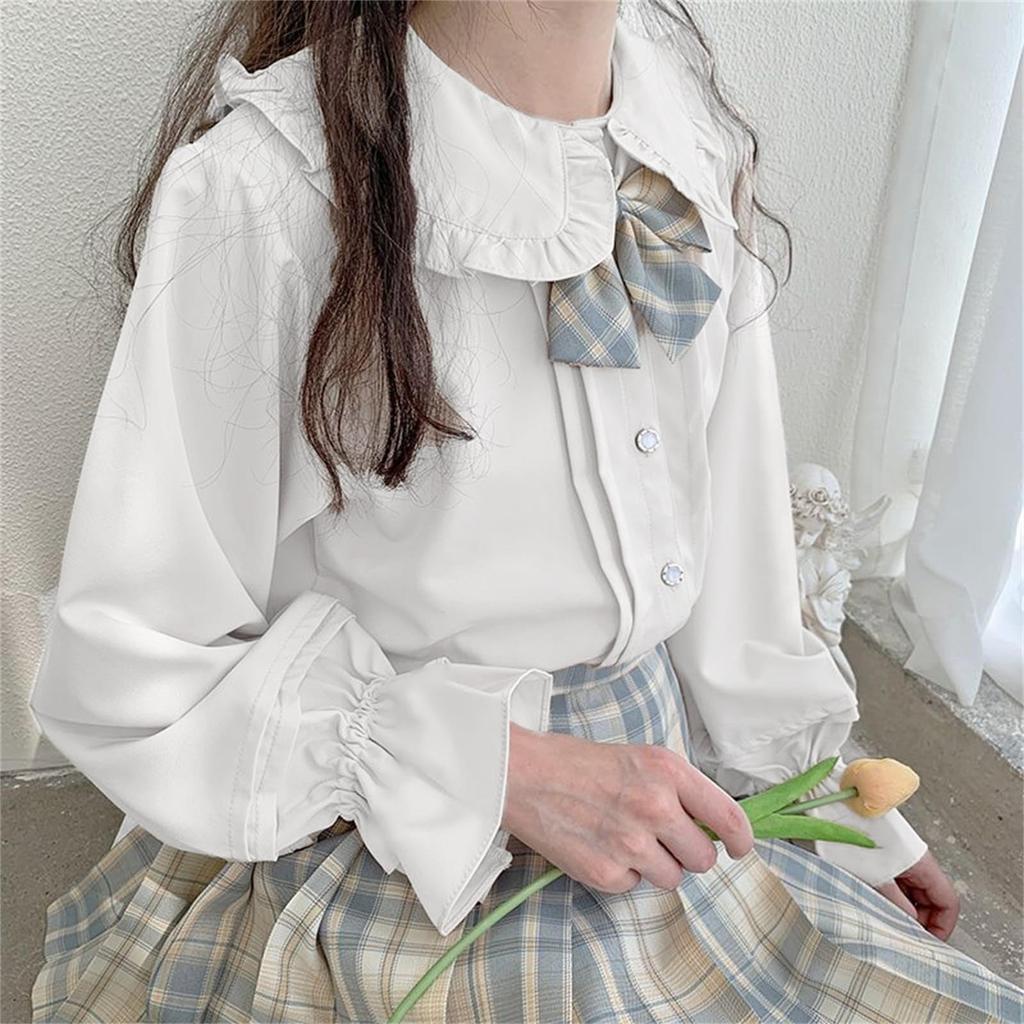 Qichenk High School Girl Uniform Pleated Checkered Skirt with Perfect for Photo Amusement Cultural Long Size L Skirt, Skirt, Cosplay, Ribbon, Parties,