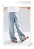 Summer Rhinestone Girls' Wide-Leg Jeans: Loose, Versatile, Straight-Leg Long Pants
