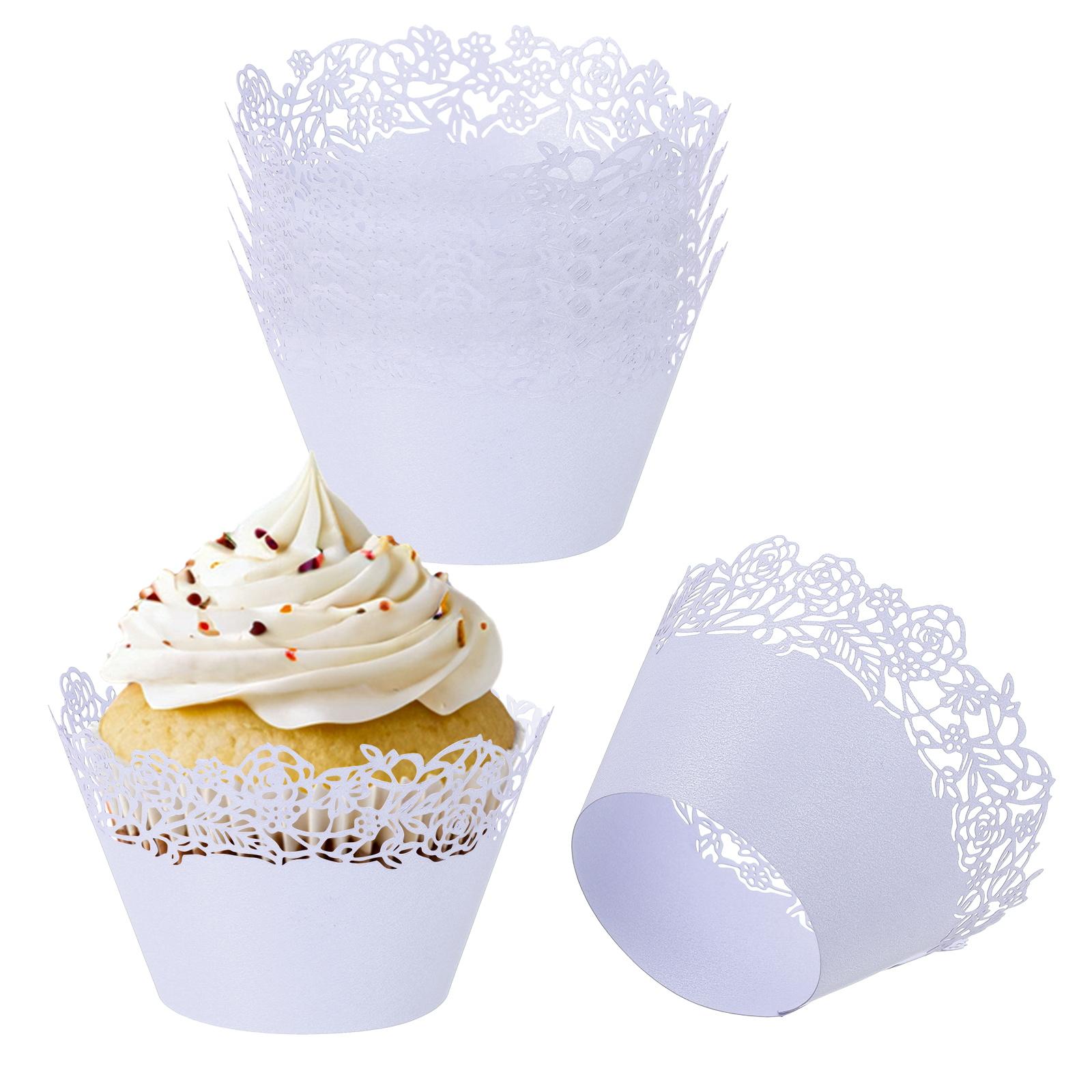 

50 Pack Cupcake Wrappers Paper, Baking Cups Standard Rose Decoration for Anniversary Birthday Weddings and Parties, Grey світло-фіолетового кольору