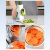 Handheld Roller Vegetable Slicer Adjustable Julienne Shredder for Home Kitchen Stainless Steel Blade Quick Vegetable Prep Tool with Protective Guard