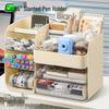 Desktop Organizer Box with Pen Holder and Drawers