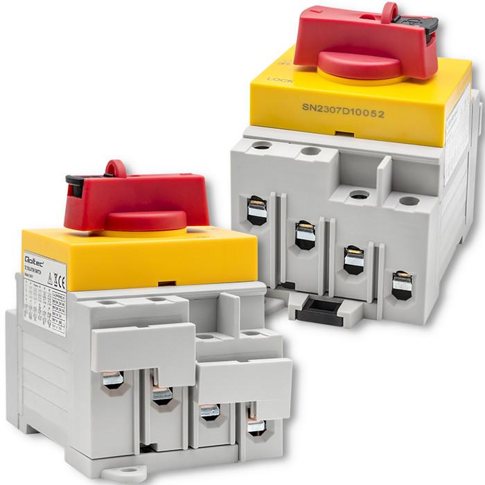 Qoltec DC Isolating Switch with Locking Function | Main Switch | 1200V | 32A | 8kV | 4P