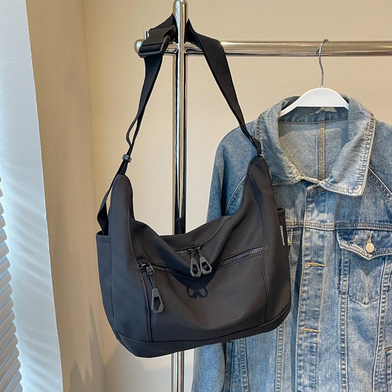 Large capacity bag women's 2025 new lazy style personality casual oxford cloth shoulder crossbody bag student class bag