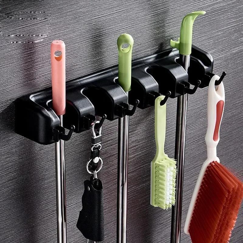 1pc Wall Mount Heavy Duty Mop and Broom Holder - Garage and Laundry Room Storage Rack Bathroom Accessories Kitchen Storage