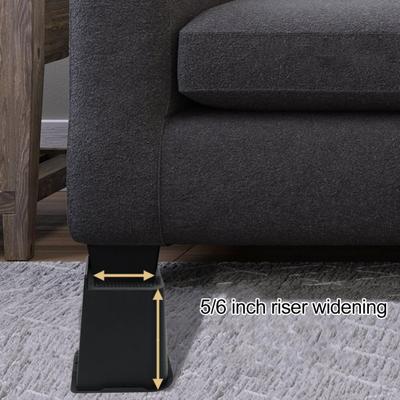 4Pcs 5/6-Inch Furniture Riser Heavy Duty Bed Riser Support Up To 6000 Lbs Anti-slip Table Desk Couch Chair Sofa Cabinet Leg Lift Riser