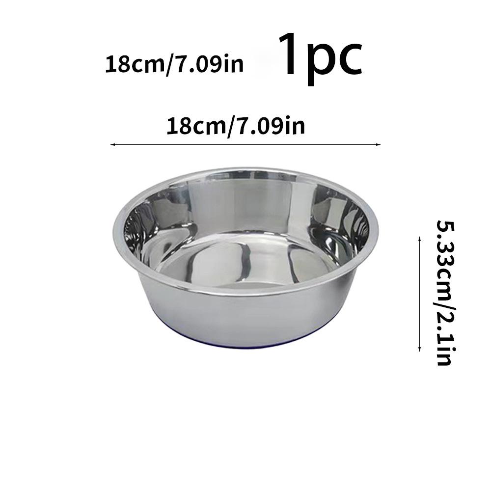 Tigela de aço inoxidável para cães, disponível em três tamanhos, com base de silicone antiderrapante, adequada para cães pequenos, médios e grandes