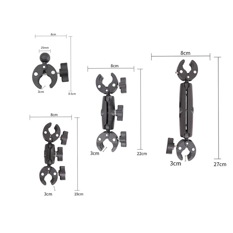 Sports Camera Double Clip Crab Clamp For Motorcycle Bike Handlebar Clip Bracket For Insta360 One X2 X3 Camera Accessory