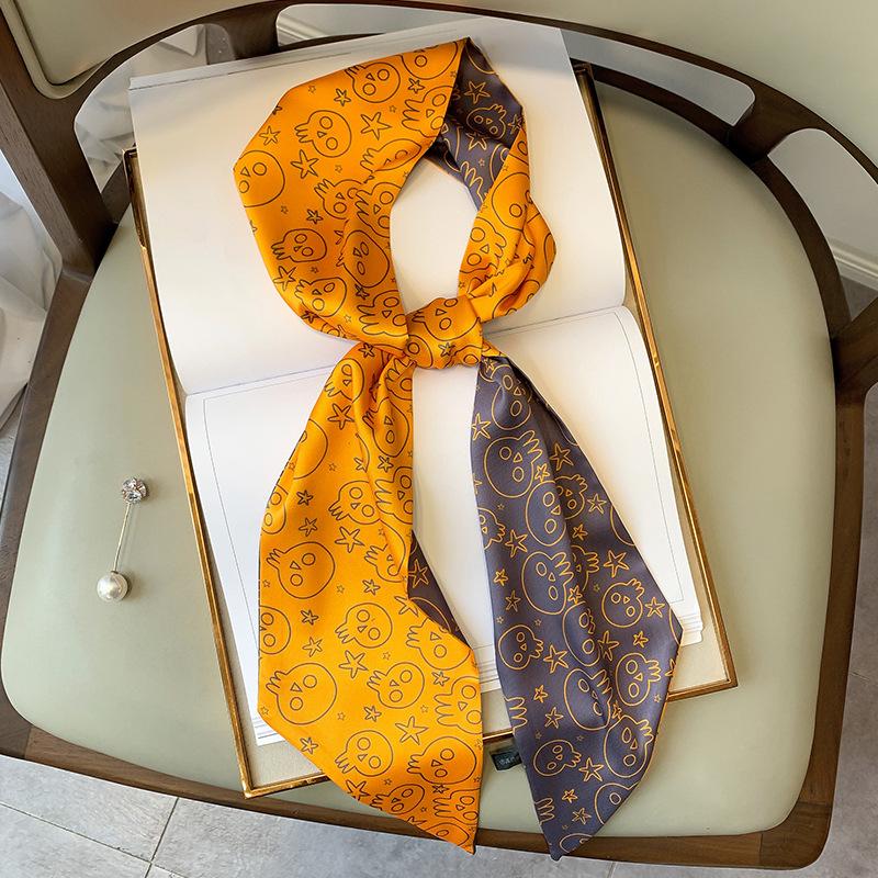 

Корейский новый твиловый тонкий узкий длинный шарф осень-зима теплый скошенный шарф европейский и американский ремешок для волос завязывается длинными лентами 15*150cm