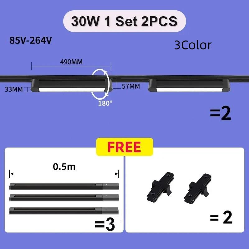 Aluminum Linear Track Ceiling Lamp COB Rail Spotlight Living Room Bedroom Decor Lighting Fixture LED Track Light