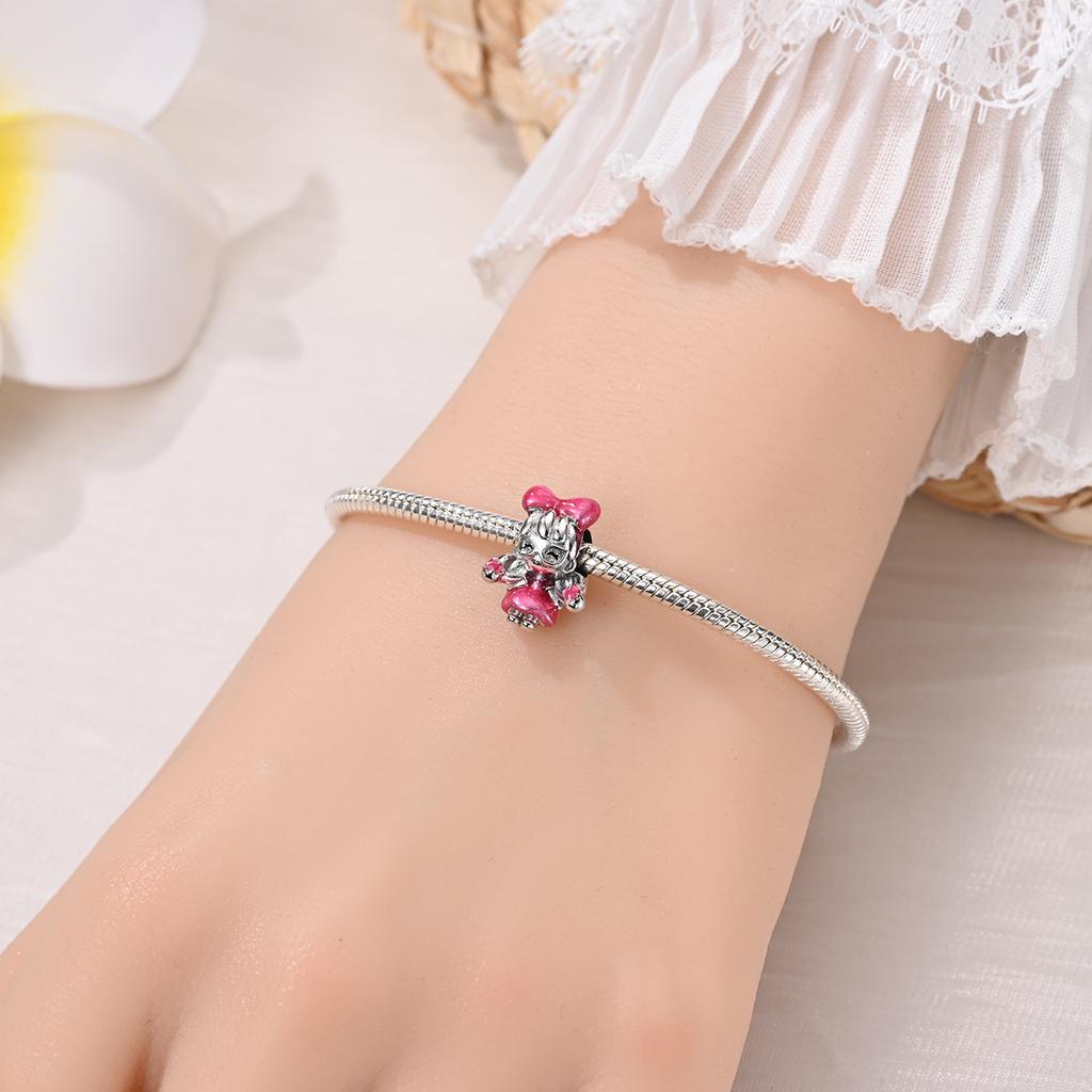 Hänge Berlockpärla Koppar Rosa Hjärtaformade Hängen Passar Originalarmband För Smyckestillverkning Alla Hjärtans Dag Present